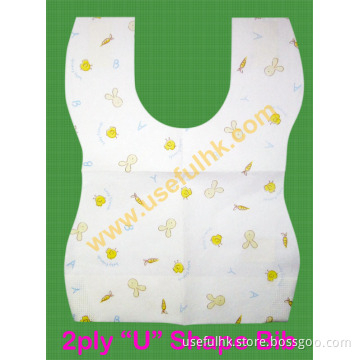 2-Ply Dispsoable "U" Shape Baby Bibs (B2S2)